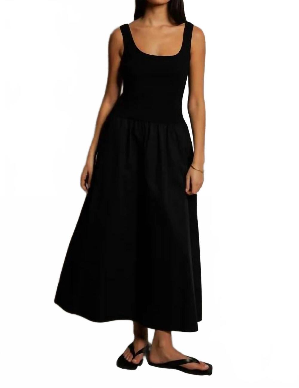 NEW PERFECTWHITETEE fabiola tank dress in true black